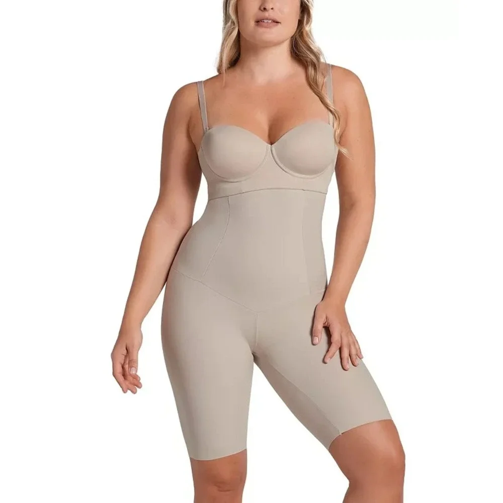 Leonisa Women's‎ Extra High Waisted Firm Shaper Shorts Light Beige Size XXL